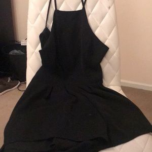 Black open back romper